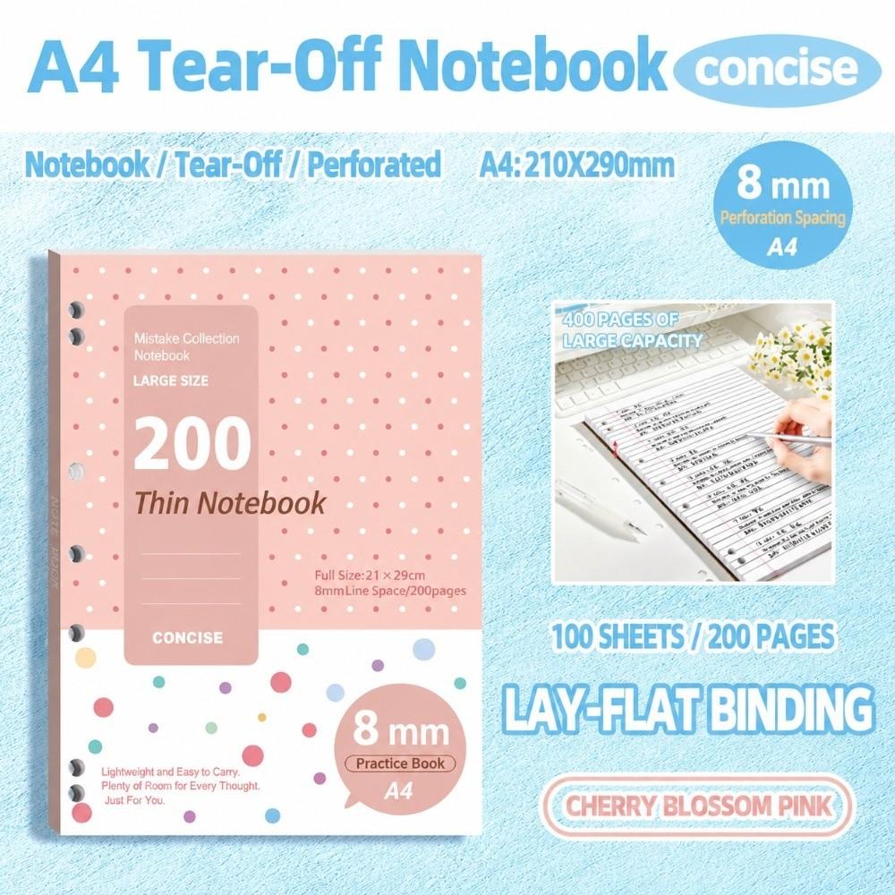 Polka Dot Print A4 Binder PP Notebook Shell High Quality Document Storage Case School Office