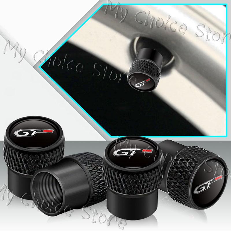 4Pcs/Set GT Logo Emblem Car Wheel Tire Valve Cap Tyre Rim Stem Airdust Waterproof Covers For n333 208 308 3008 301 508 GT RCZ 333n