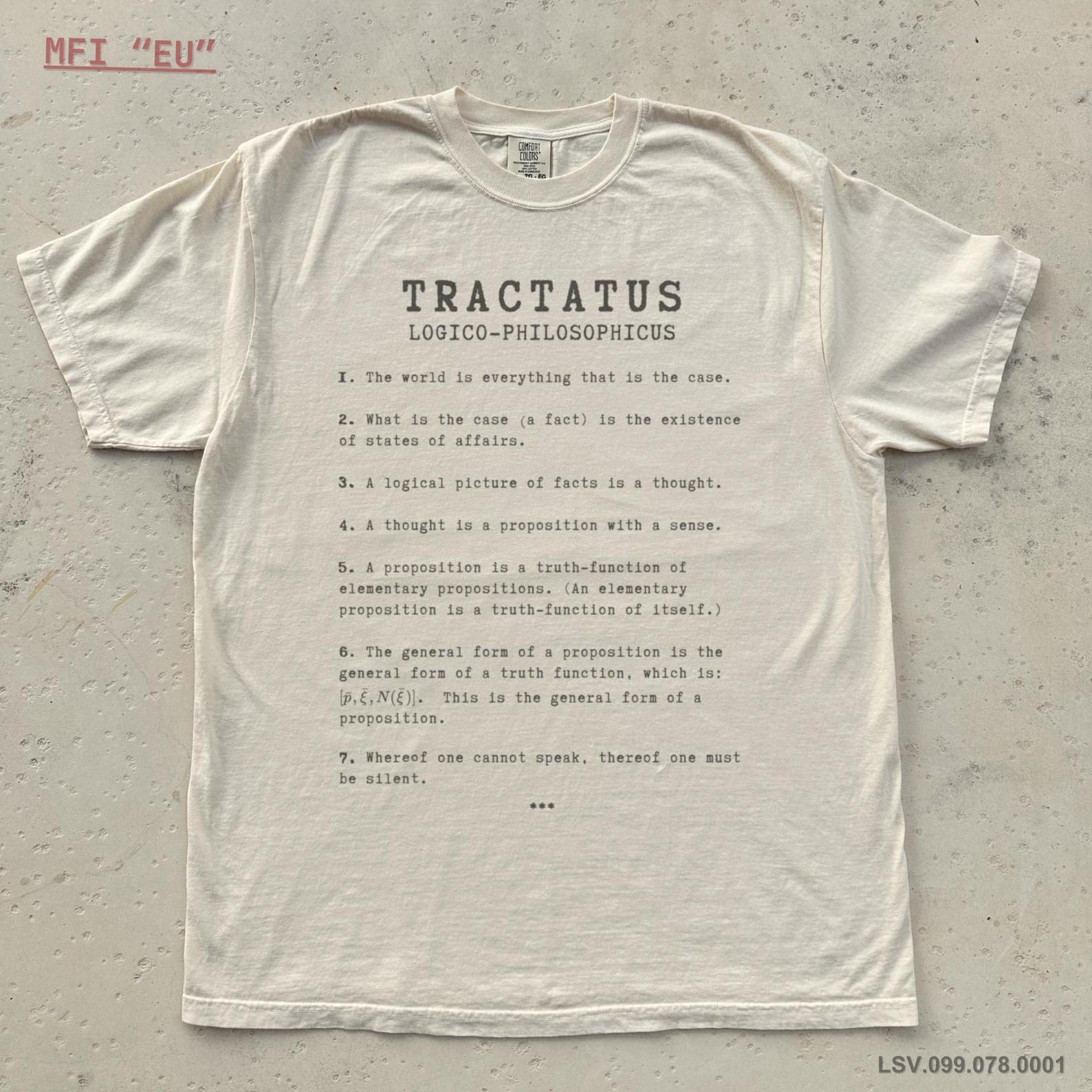 The Tractatus | Wittgenstein Tractatus Logico-Philosophicus Shirt, Vintage Analytic Philosophy Tee, Logic, Science, Language, Mathematics 4XL