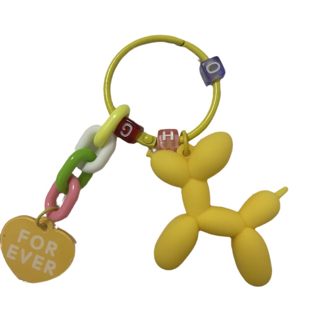 Balloon Dog Car Key Chain Pendant Internet Celebrity Love Accessories Bag Hanging Decoration Girl's Small Gift