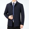 Spring and Autumn Mulberry Silk Windbreaker Casual Lapel Jacket Middle-aged Men Thin Button Tops and Coats