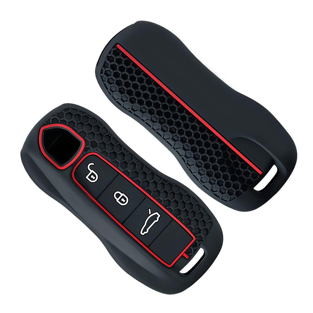 3 Buttons Car Remote Key Case Keychain for Porsche Panamera Cayenne 971 911 9YA Macan Boxster Spyder Carrera Cayman 970 981 991