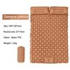 Double Inflatable Camping Pad with Built-in Foot Pump & Pillow - TPU Rhombus Design for Outdoor Sleeping