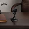 Talos 3D Printed Black Rose Statue Ornament, Gothic Dark Style Figurine, Artistic Flame Base Flower Decor, Exquisite Decoration for Home Office