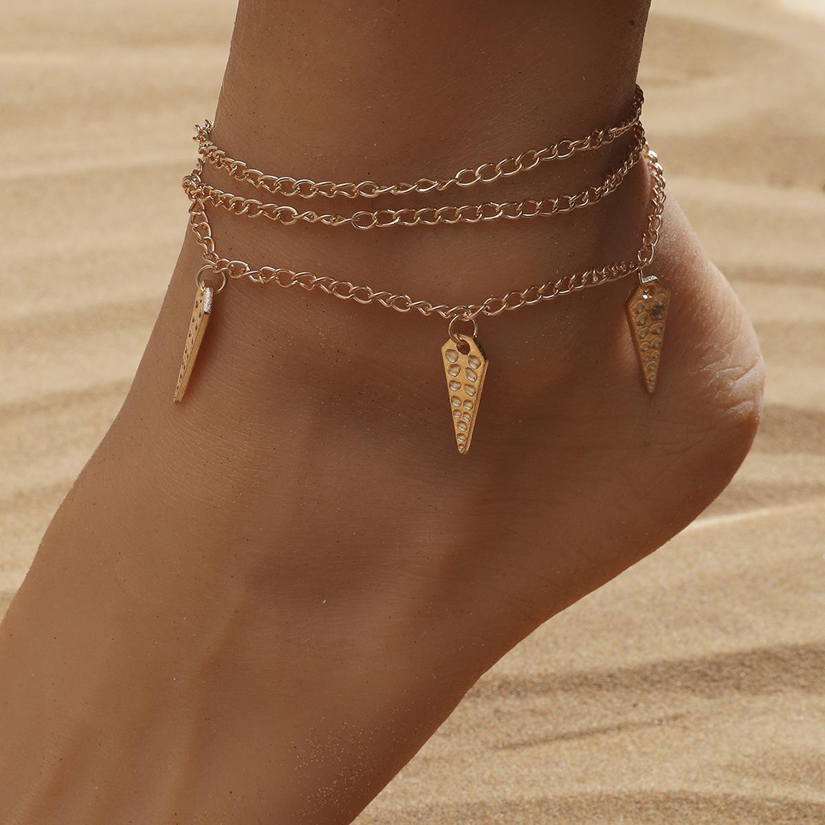

Европейский и американский бриллиантовый многослойный браслет на ногу с бабочкой - Креативные ретро пляжные украшения