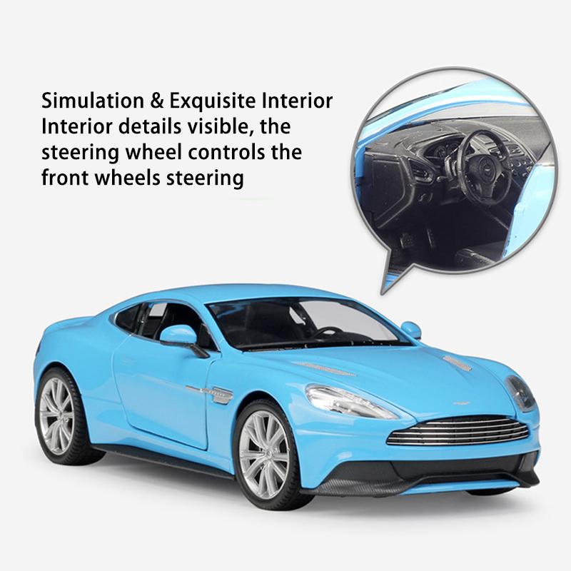 1/24 Maßstab WELLY Aston Martin Vanquish Legierungsautomodell Druckguss Metallspielzeugfahrzeuge Automodell Hohe Simulationskollektion Kindergeschenke