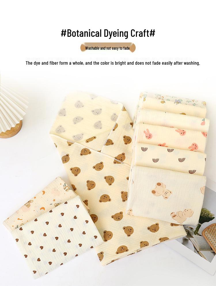 Double-Layer Crinkle Muslin Swaddle Blanket - Soft, Breathable, Skin-Friendly, Comfortable Newborn Towel