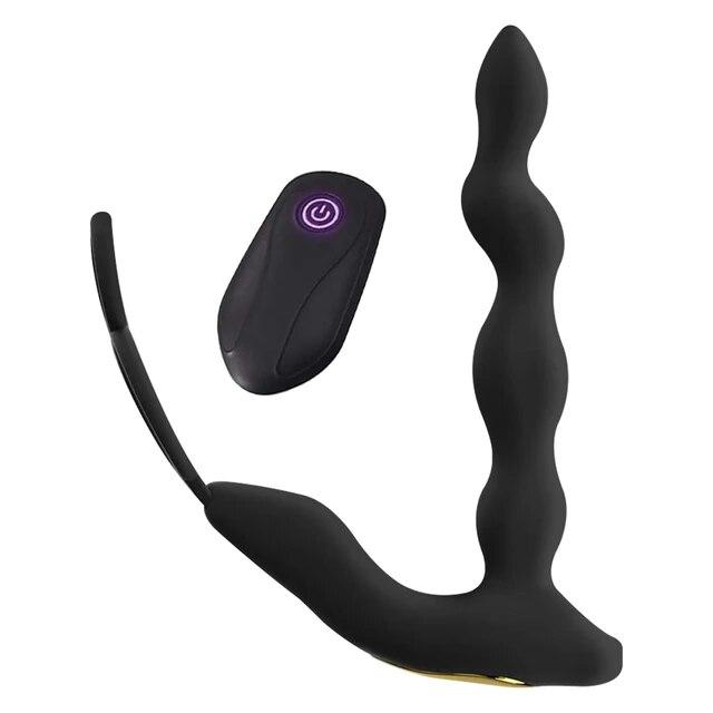 Männlicher Prostatamassage-Stimulator, Analvibrator, drahtlose Steuerung, Verzögerung der Ejakulation, Penisring, Analplug, Hintern, Sexspielzeug für Männer