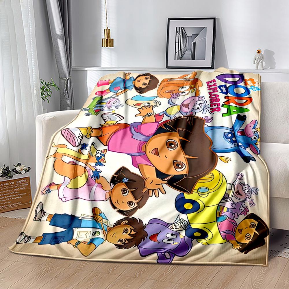 Dora Explorer Blanket Soft & Cozy Suitable for Office Picnics Chair Four Seasons Universal Playful Design Perfect Gift for Relatives and Friends