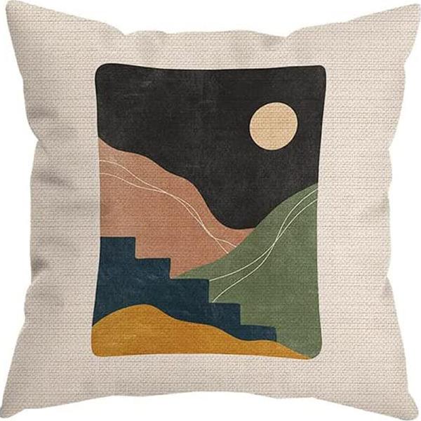 Abstract Pillowcase Sunset Sunrise Line Modern Art Minimalist Living Room Sofa Bay Window Pillow Geometry