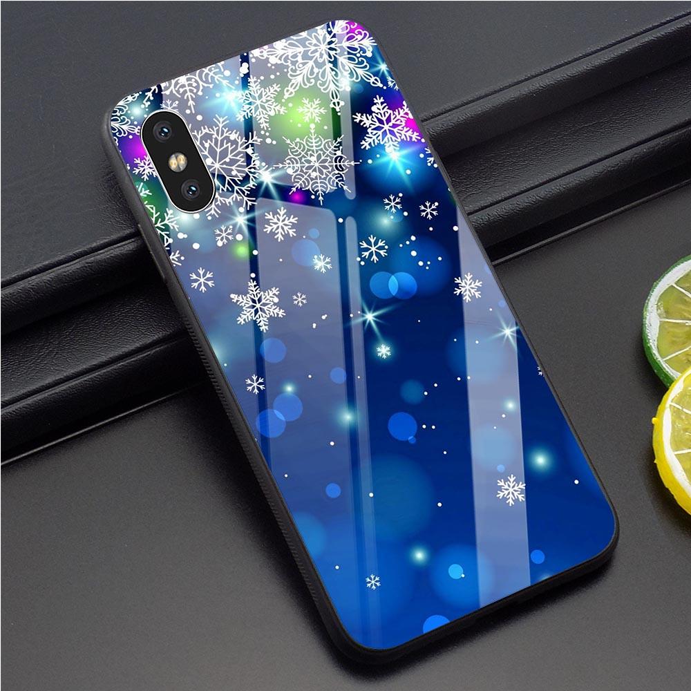 Чохол для телефону для iPhone X Різдвяний Xmas із загартованим склом з ...