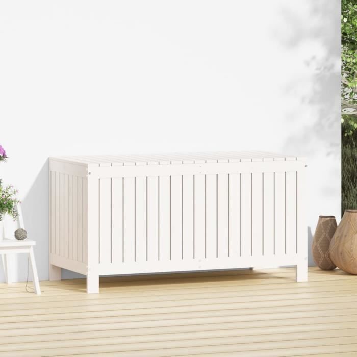 VidaXL Garden Storage Box White 121x55x64 Cm Pine Wood 823844