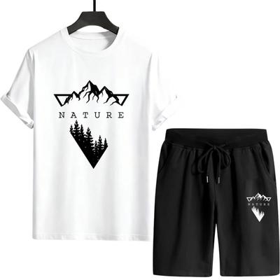 Men's Summer Home Outdoor Cool Sports Set New Men's Sports Set T-shirt and Shorts City Leisure Fashion Short Sleeve Set