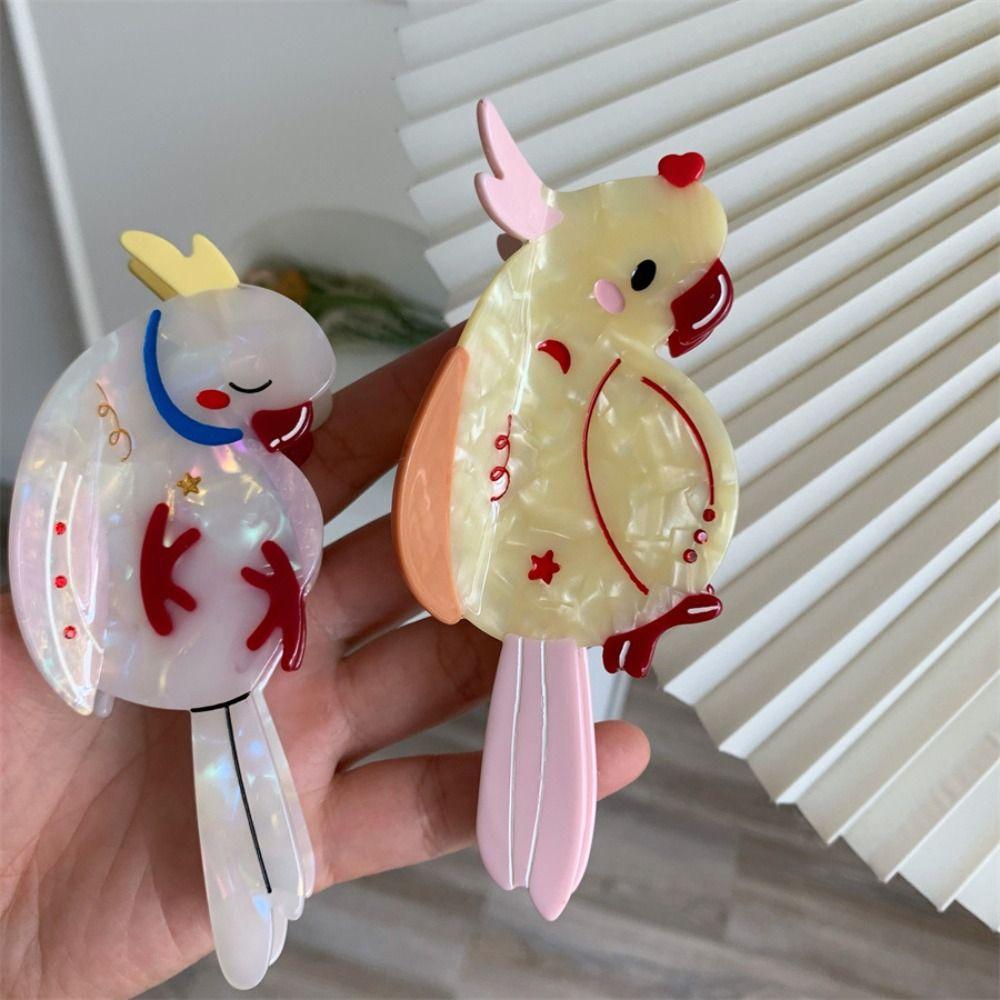 Креативная заколка для волос из уксусной кислоты, заколка для волос в виде попугая, персонализированная мультяшная заколка в виде животного, клипса-акула, для девочек