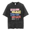 Unisex TShirt Bocchi The Rock Unisexga Ryo Top Print Vintage TShirt Casual Basis OCollar Black Shirt Short Sleeve Washed TShirt