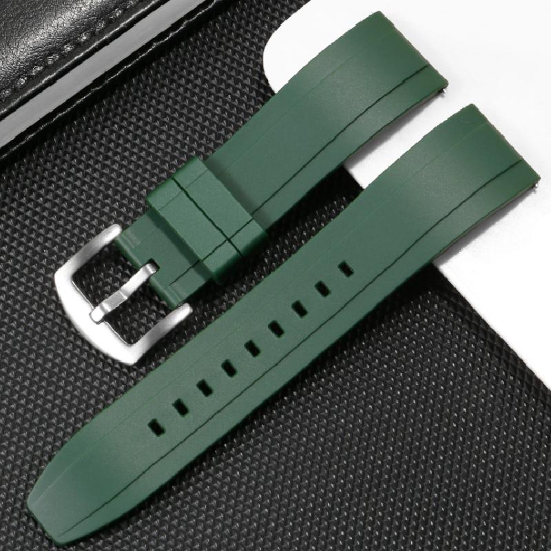 Premium Paski do zegarków z silikonu TPU Paski do zegarków z szybkim uwalnianiem 18/20/22/24mm do Pasków Rolex dla Mężczyzn Tropiczny Gumowy Sportowy Bransoleta