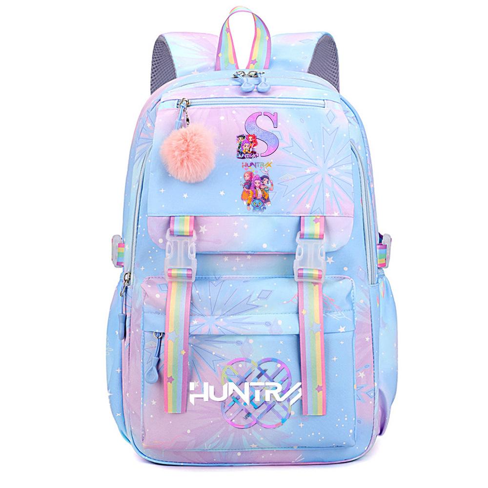 Niedlicher K-Pop Dämonenjäger Aufdruck Große Kapazität Wasserdichter Rucksack Teenger Schüler Mädchen Junge Schultasche Buchtasche Damen Reisetasche