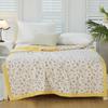 LA MAISON DE SASHA Yellow Floral Double-Layer Cotton Summer Quilt