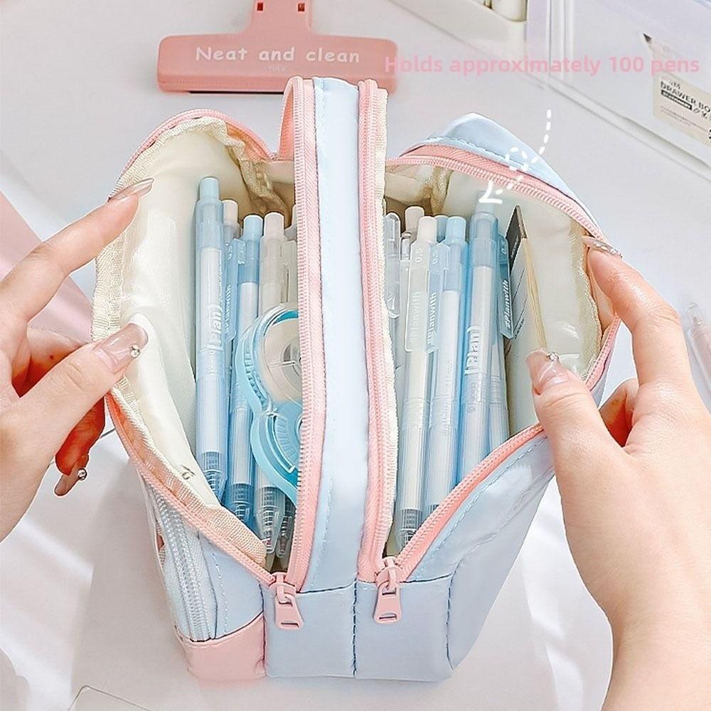 Japanese Style Pencil Bag Multi-layer Pen Pencil Case Stationery Storage Bag  School Use