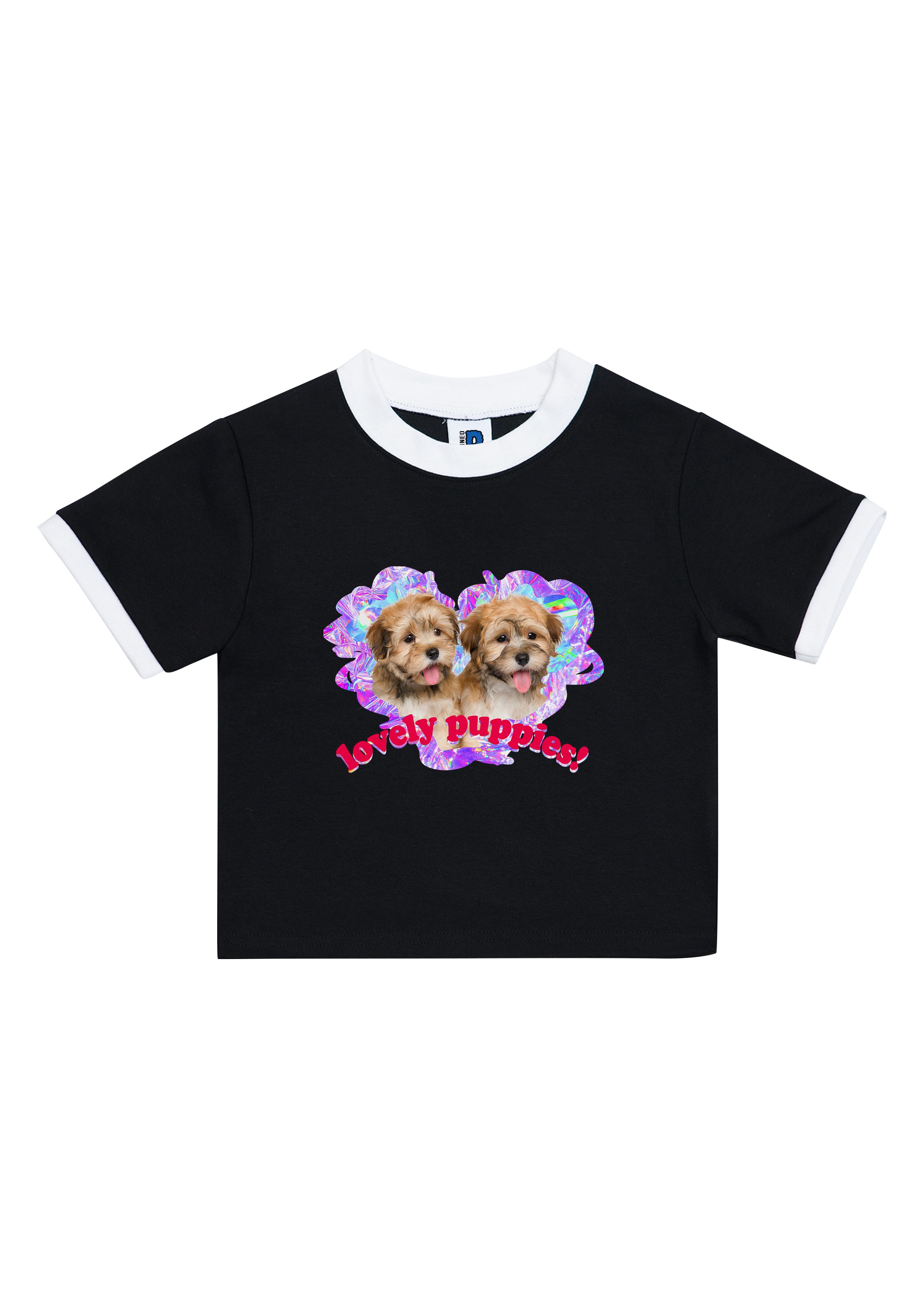Radineo Lovely Puppy Black Crop Top Free