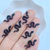 50Pcs New Cute Resin 8*17Mm Mini Shiny Little Snake Series Flat Back Manicure Parts Embellishments For Hair Bows Accessories