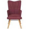 Rocking Chair with Ottoman Fabric Burgundy