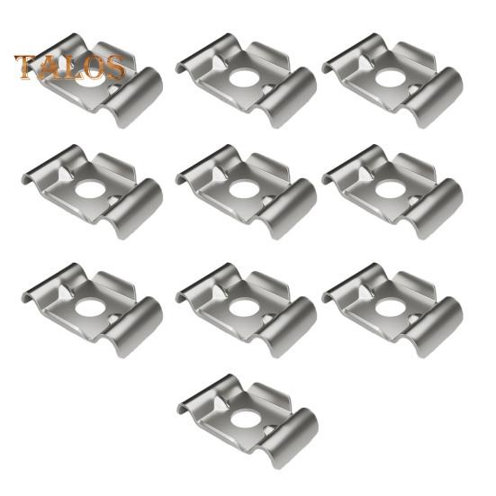 

10 шт. соединительных зажимов, нержавеющие, устойчивые к коррозии, простые в установке соединители для панелей забора с винтами, металлические соединительные зажимы A