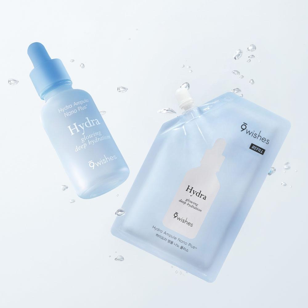 9 Wishes Hydra Moisture Ampoule Nano Plus 50ml Refill  +50ml Refill 