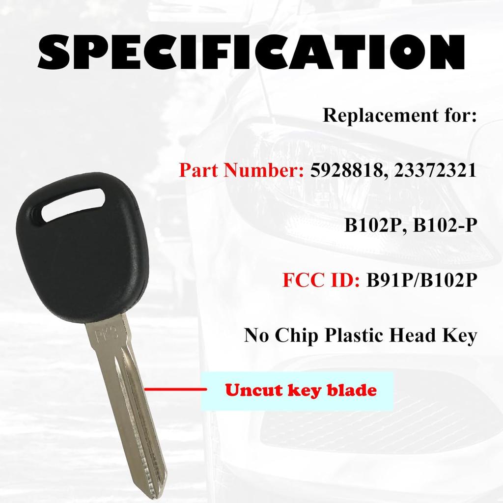 Uncut Door&Iginition Key Replacement Fits for Chevy Express Silverado Suburban Tahoe Astro Buick Rainier Cadillac Escalade GMC Yukon Sierra Hummer H2