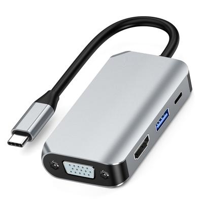 Doaemunp 4-in-1 USB-C auf Dual-HDMI-Adapter mit USB-C 4K-HDMI 100W Power-Delivery-Port und USB 5Gbps-Datenport für MacBook MacBook Chromebook und Hub,