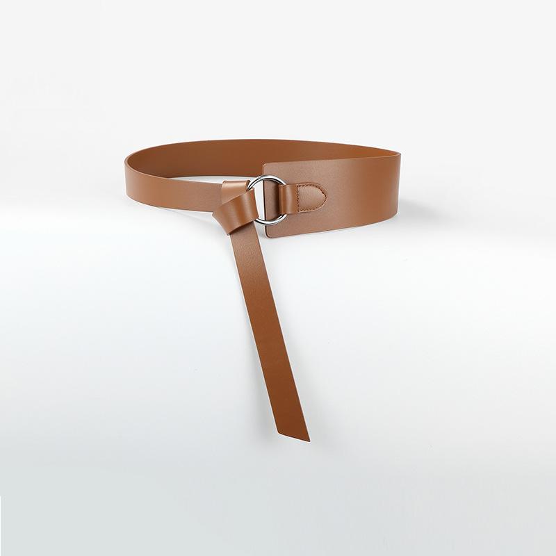 Super Wide Women'S Leather Belt Women'S Cowhide Belt Decorative Outer Dress Coat Women'S Belt