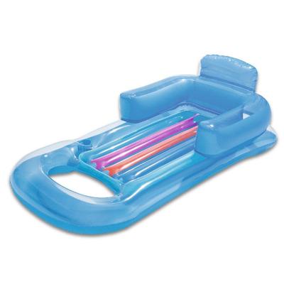 FIELDOOR Schwimmende Lounge 148cm mit Getränkehalter und 90kg Tragkraft Lang, (blau), Halterung, Rückenlehne,