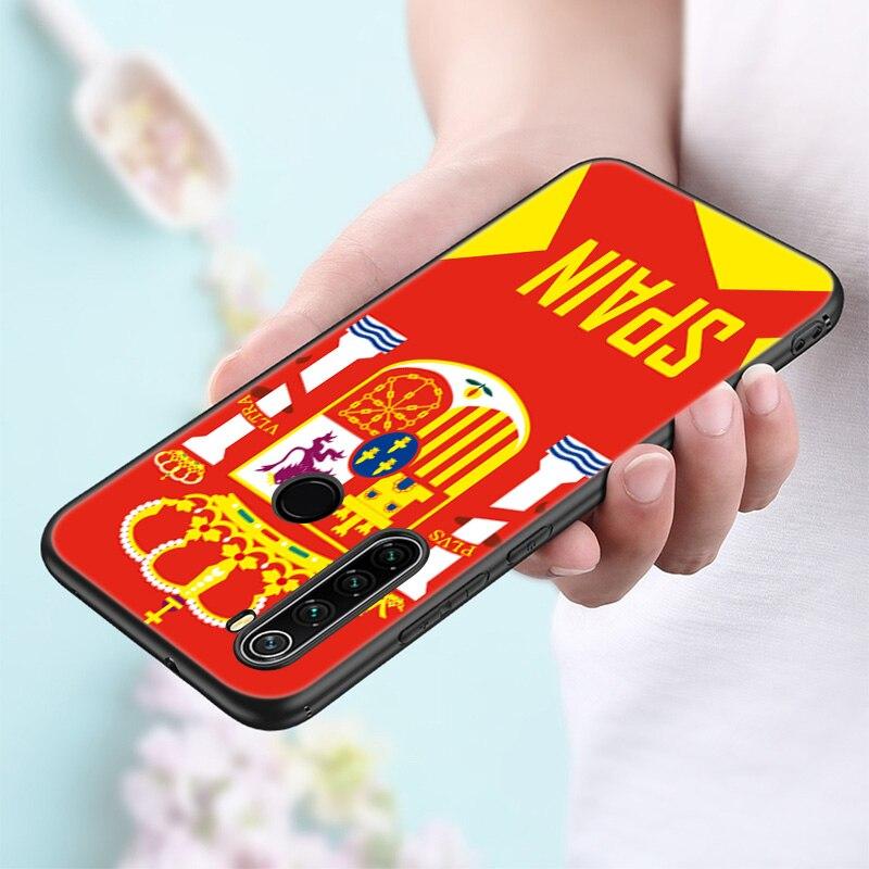 Hiszpania herb flaga silikonowy futerał na telefon dla Xiaomi Redmi Note 11 10 9 8 Pro 11T 10T 10S 9S 8T 9 9A 9C 9T czarna okładka Coque
