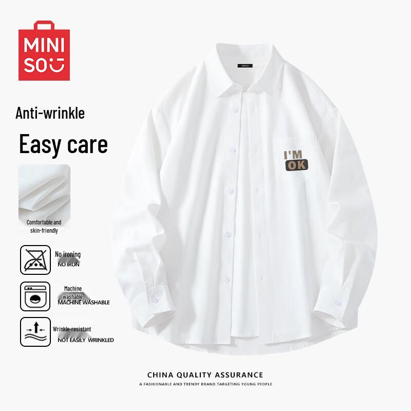 MINISO Men s Japanese Style Business Casual Iron-Free Shirt M