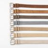 Design Niche Frosted Sued Belt for Women Silver Irregular Pin Buckle Decorative Jeans Waist Belt for Women