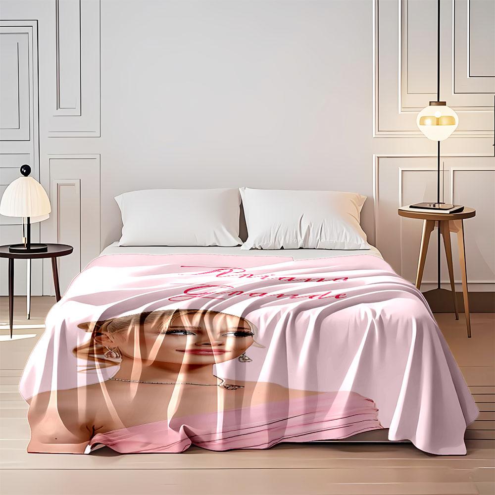 Pink Elegant Portrait Blanket for All Seasons Blanket Lunch Break Throw Gift