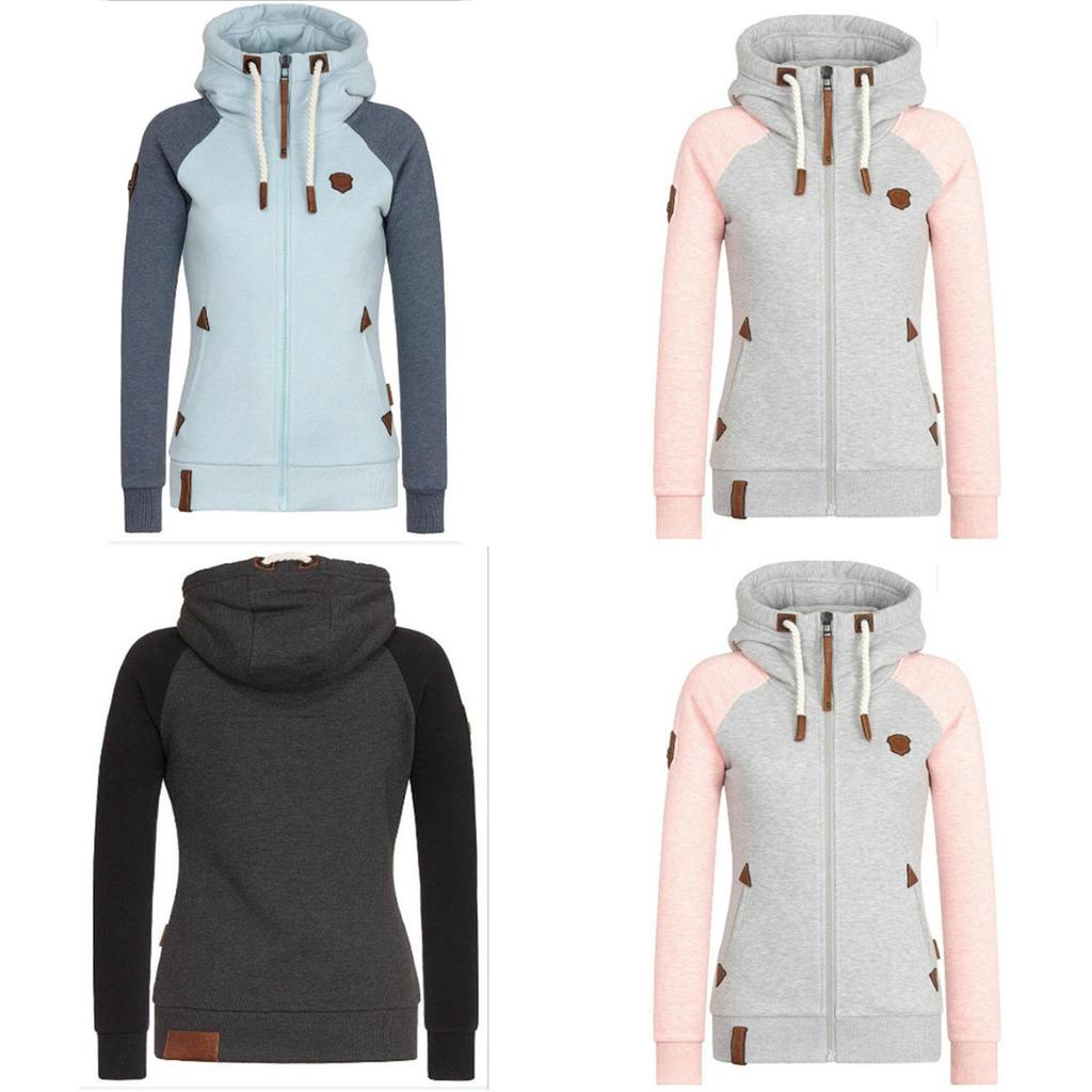 Luxurious Womens Fashion Zipper Sweater Hooded Cardigan Casual Hoodies Jacket Coat Tops
