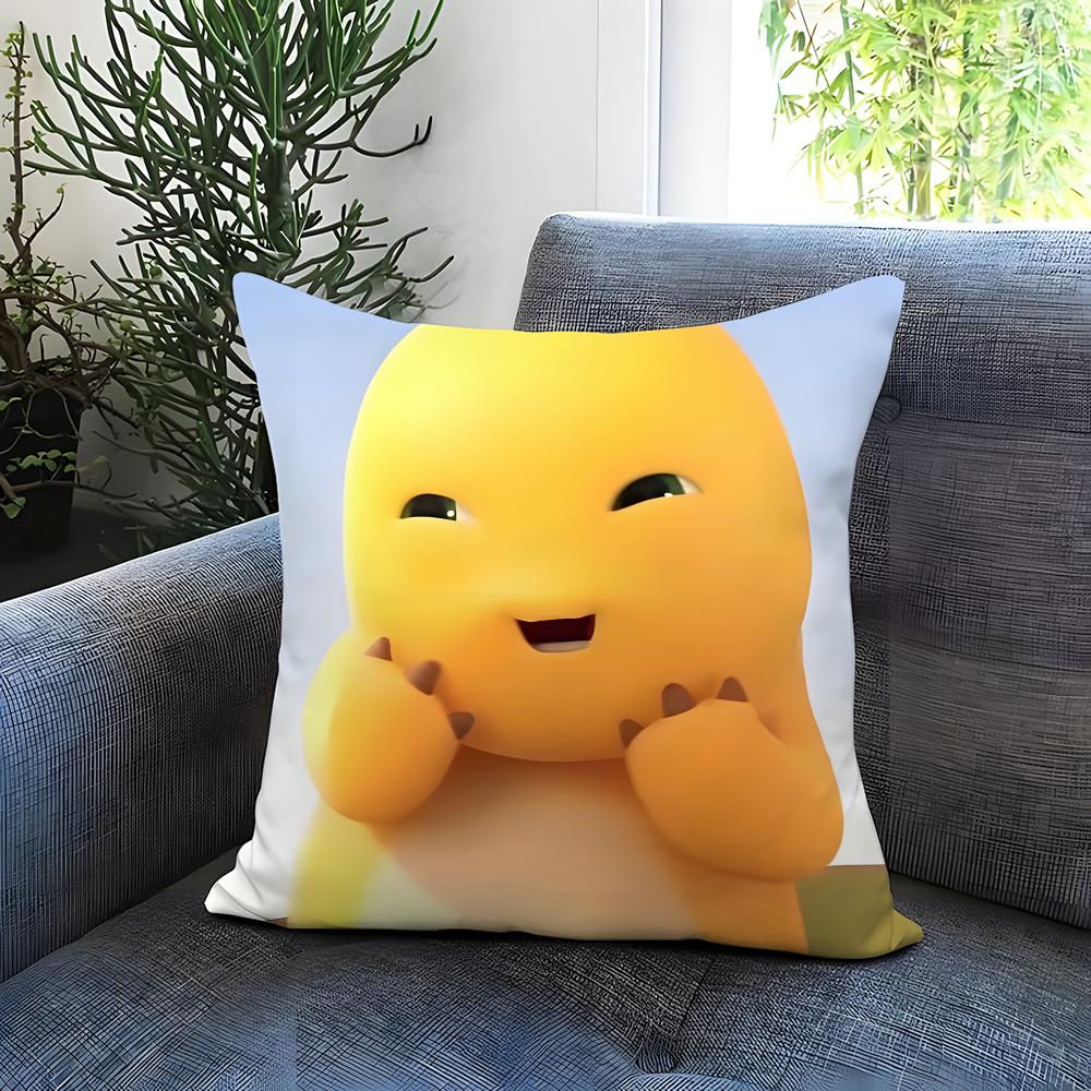 YELLOW DRAGON CUTE NaiLong Cushion Cover Comfortable Reversible Pillow Cover Ideal for Car Sofa Bedroom & Beyond