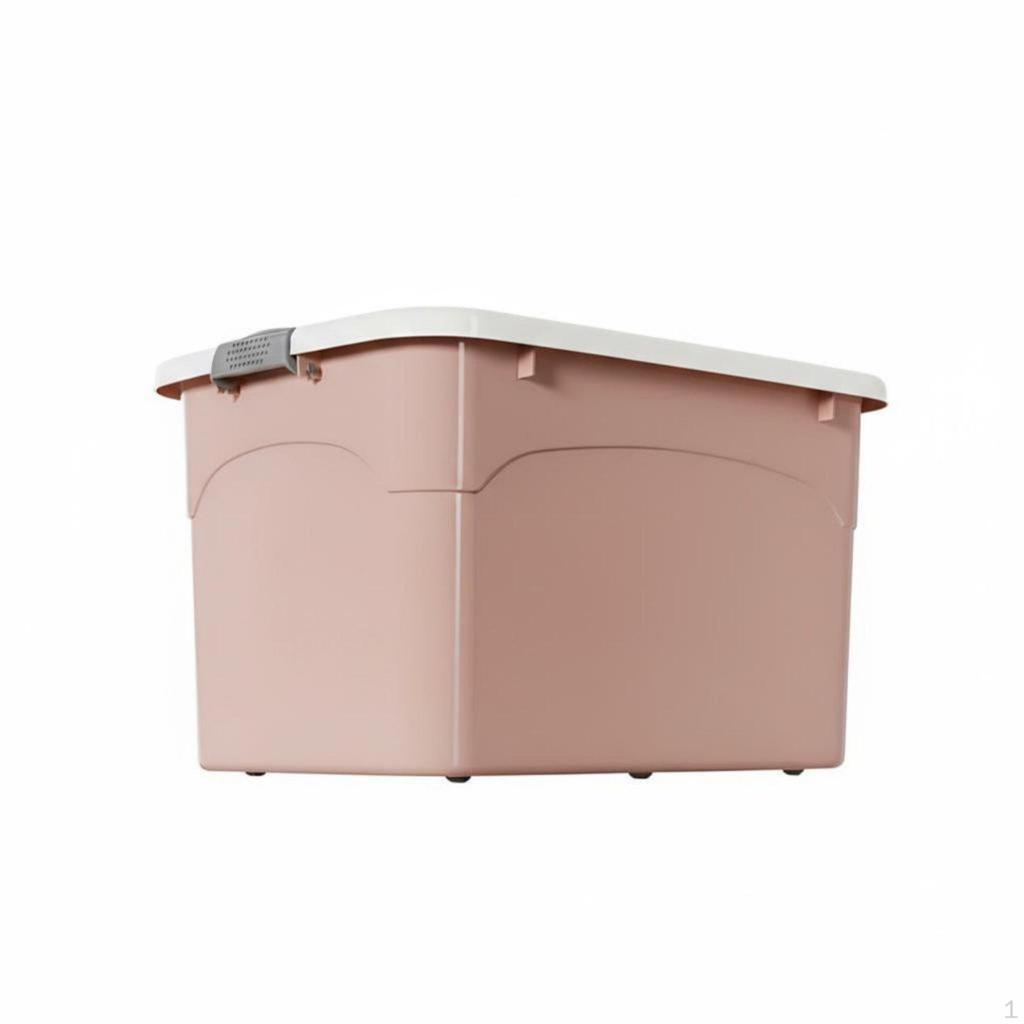 Large Plastic Storage Box, Rolling Organizer Bin, High Capacity for Home 68*49*40cm Blue