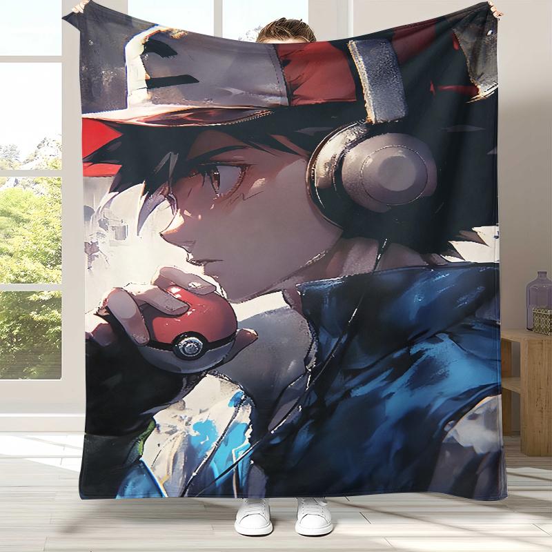 6 Style Pikachu Pokemon Flannel Blanket,Ultra Soft Warm Plush Throw for Home Bedroom Bed Sofa Cover Office Camping Picnic Gift