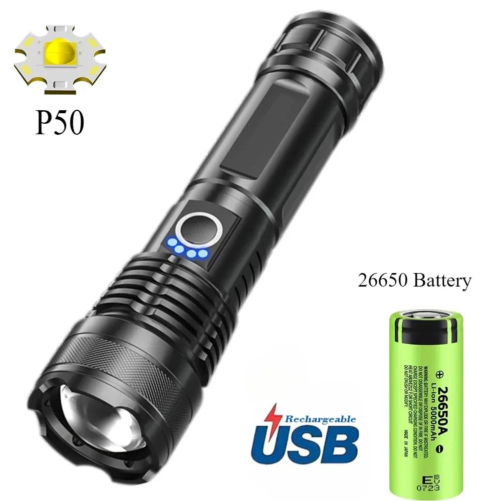 USB Rechargeable Flashlights 1500 High Lumens Super Bright Led Flashlight with 5 Modes Waterproof Powerful for Camping Walking
