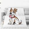 Custom Jack Russell Terrier Funny Love Blanket Warm Fleece Soft Flannel Pet Throw Blankets For Bedroom Couch Travel Autumn
