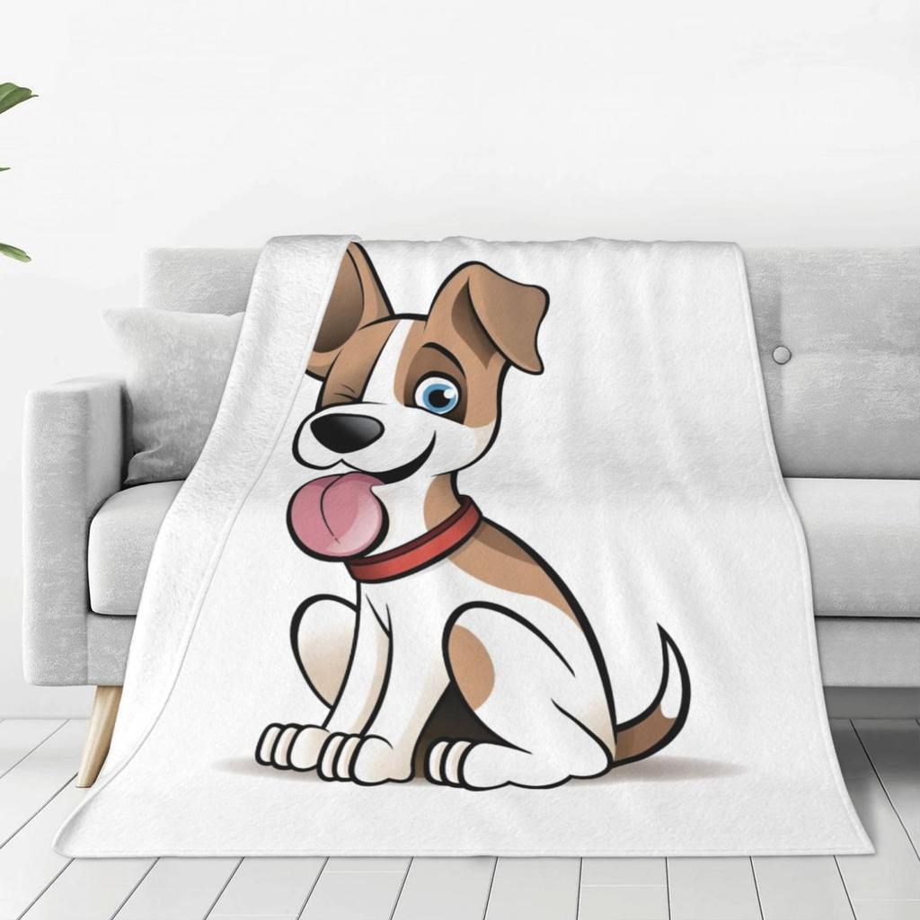 Custom Jack Russell Terrier Funny Love Blanket Warm Fleece Soft Flannel Pet Throw Blankets For Bedroom Couch Travel Autumn