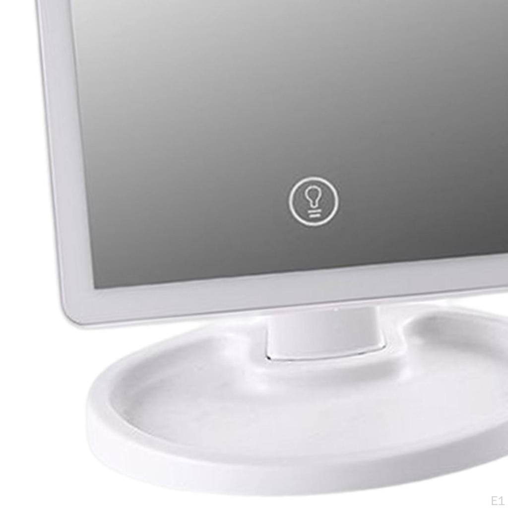 With Lights USB Rechargeable Illuminated Mirror Rotation for Vanity Dressing Table Girls Women