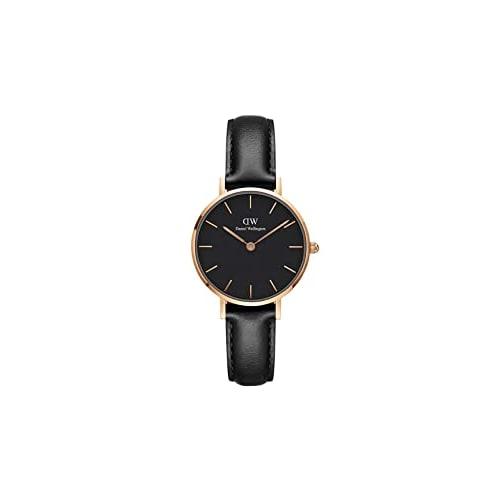[Official Shop/2-Year Warranty/Authentic Import] Daniel Wellington DW Women's Petite Sheffield Black 28mm Watch, Stylish, Popular, Cute, Leather, Blac
