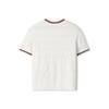 FILA White Fashion Simple Texture Casual Everyday Versatile Comfortable Pullover Short Sleeve Knit Top Women tops F11W533403F-WT