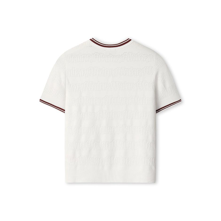 FILA White Fashion Simple Texture Casual Everyday Versatile Comfortable Pullover Short Sleeve Knit Top Women tops F11W533403F-WT