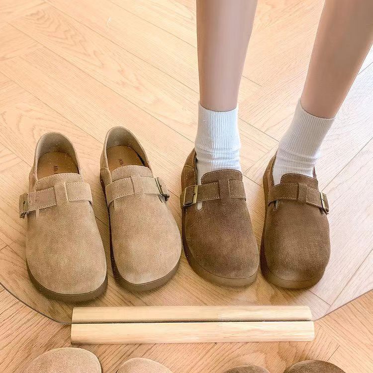 

Платформа женские все включено плоские туфли осенние туфли-бини ленивые туфли с большой головой мягкие 40 хаки