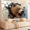 Perfect Gift Tapestry 2D Visual Effect Bear Breaking Through Wall Tapestry  Perfect for Living Room Bedroom Office  Party