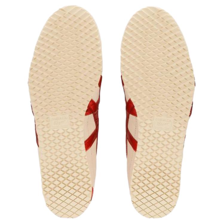 ONITSUKA TIGER MEXICO 66 Scarpe da Ginnastica Esercito Tedesco Unisex Beige Rosso 1183C522-200